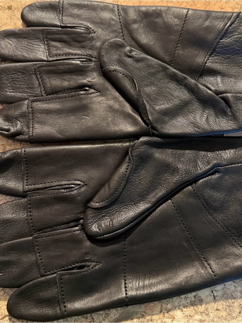 Men's Black Leather Gloves - Classic Winter Driving Gloves